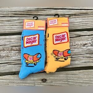 2/$10 NEW 2 Mens Socks Lunck Foods Oscar Mayer Wiener Mobile Hotdogs Food Merch
